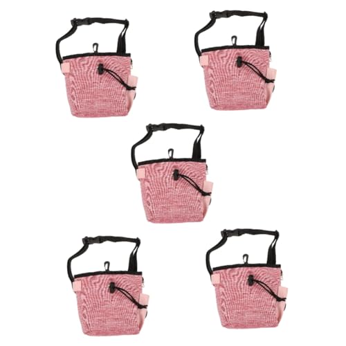 BESPORTBLE 5st Gürteltasche Für Das Hundetraining Einkaufstüten Müllsäcke Müllbeutel Lebensmittelbeutel Leckerli-Tasche Für Haustiere Outdoor-hundeversorgung Tragbar Oxford-Stoff Snack Rosa von BESPORTBLE