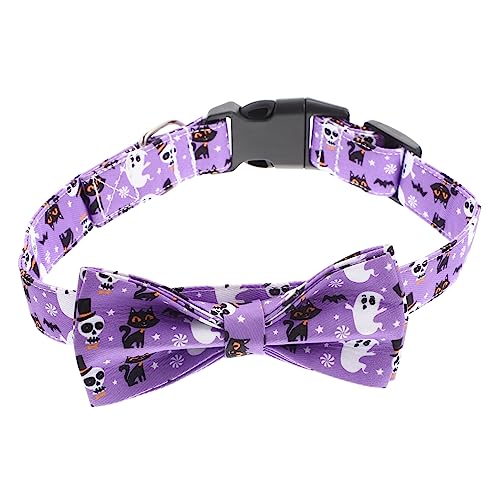 BESPORTBLE 5st Halloween-Kragen Kleines Katzenhalsband Halloween-Katzen-Krawatten Kostüm-Halskette Hundehalsbänder Für Welpen Welpenhalsband Für Halloween Baumwolle Polyester Violett von BESPORTBLE