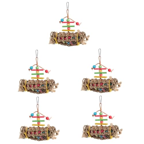 BESPORTBLE 5St Papagei Kauspielzeug Vogelspielzeug vogelkäfig zubehör Papageienspielzeug Vogel Holzspielzeug Spielset aus Holz Spielzeuge Papageien Kauspielzeug Papageien-Schleifspielzeug von BESPORTBLE