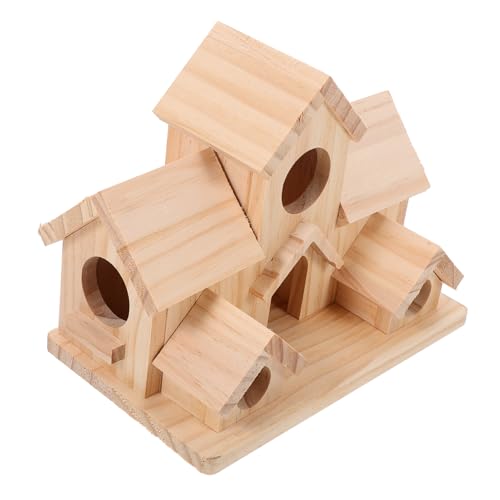 BESPORTBLE 6 Kolibri-Nest Hängendes Vogelhaus Hängendes Großes Vogelhaus Dekoratives Vogelhaus Vogel Fütterer Vogelhaus Bausatz Natürliches Vogelhaus Kolibri- Im Freien Holz Beige von BESPORTBLE