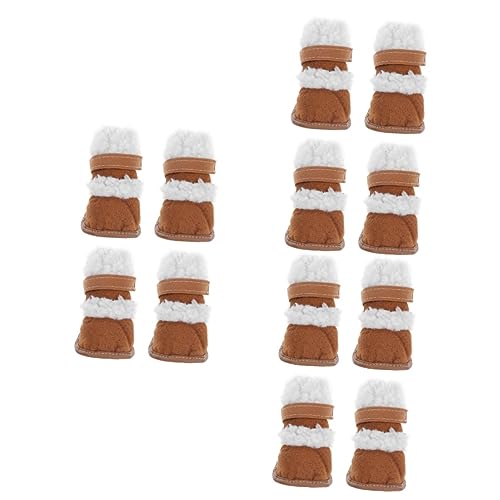 BESPORTBLE 6 Paar Haustier Schneestiefel Haustier Winterstiefel Chihuahua Stiefel Haustier Schneeschuhe Welpenstiefel Pfotenschutz Haustier Schuhe Hundestiefel Kurze Haustier von BESPORTBLE