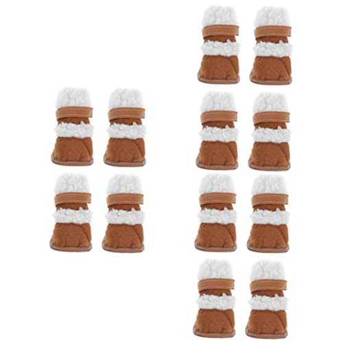 BESPORTBLE 6 Paar Haustier Schneestiefel Hundestiefel Welpenstiefel Haustier Schneeschuhe Haustierschuhe Kurze Haustierstiefel Chihuahua Stiefel Haustier Winterstiefel Pfotenschutz von BESPORTBLE