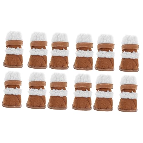 BESPORTBLE 6 Paar Haustier Schneestiefel rutschfeste Schuhe Hundestiefel Chihuahua Stiefel Haustier Schneeschuhe Welpenstiefel Kurze Haustierstiefel Pfotenschutz Haustierschuhe von BESPORTBLE