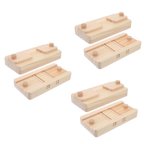 BESPORTBLE 6 STK Futterspielzeug aus Holz Puzzle-Schnüffelspiel Leckerlispender für Kleintiere Hamster Spielzeug Tierpuzzle vogelfutter Lebensmittelspielzeug Hamsterfutter versteckter Ort von BESPORTBLE