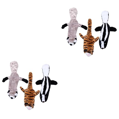 BESPORTBLE 6 STK Plüsch Backenzahn Spielzeug Plush Toy plüschtier Hunde trainingsspielzeug Hundespielzeug ohne Füllung Welpenspielzeug Plüsch-Kauspielzeug Haustier quietschendes Spielzeug von BESPORTBLE