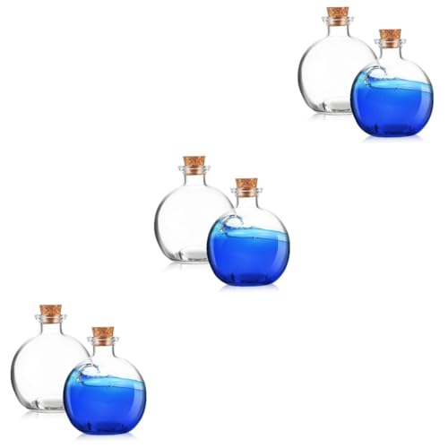 BESPORTBLE 6 STK treibende Flasche Kugelförmige Zaubertränkeflaschen Pflanzenterrarium Klare Zaubertränkegläser vorratsbehälter Pflanzen Terrarium Glasterrarium Einmachglas Moos Handwerk von BESPORTBLE