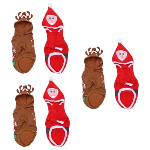 BESPORTBLE 6 Sätze Weihnachts-Haustier-Kleidung Weihnachtskleidung für Hunde Weihnachtsmann-Outfit Weihnachts hundepullover Haustierkleidung Set Weihnachten Kleidung für Haustierhunde Stoff von BESPORTBLE