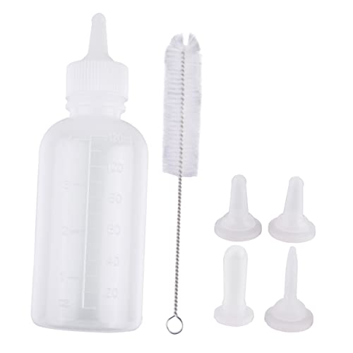 BESPORTBLE 6 Teiliges Set 120ml Haustier Nuckelflaschen Fütterungsflasche Für Katzen Und Hunde Milchfütterung Mit Reinigungsbürste Für Die Tierpflege von BESPORTBLE