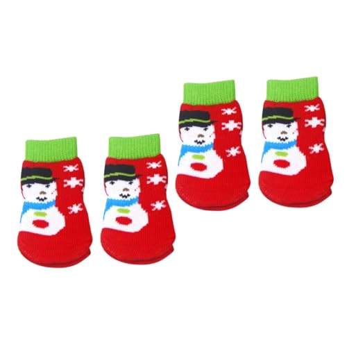 BESPORTBLE 8 STK Baumwollsocken Für Haustiere Cartoon-socken Hundesocken Welpensocken Socken Für Hunde Haustiersocken Socken Für Katzen Weihnachtskatzensocken Hundepfotenschutz Rot von BESPORTBLE