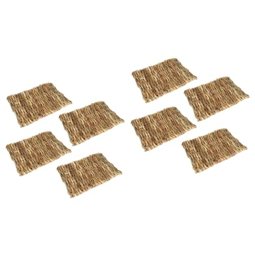 BESPORTBLE 8 STK Hamstergrasmatte Hamster Grass Mat Hand Woven Straw Mat Nest für kleine Haustiere Grasmatte für Kaninchenkäfig Spielzeug Netz Handbuch Bettauskleidungen Teppich Bettwäsche von BESPORTBLE