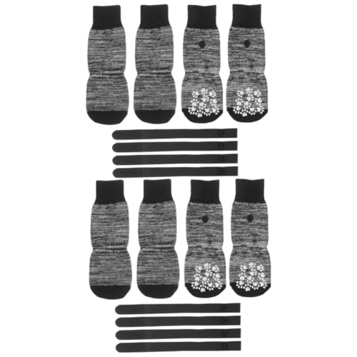 BESPORTBLE 8 STK Haustier socken hundepflegeprodukte socken für hundepfoten Hunde assecoires Dog Accessories austauschbare Hundesocken Tragbare Socken für Haustiere Reine Baumwolle Black von BESPORTBLE