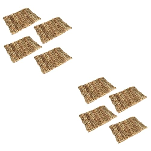 BESPORTBLE 8 STK Nest für kleine Haustiere Hamstermatte Rattengras Hasenzubehör Hasenmatte Kauspielzeug Kaninchenspielzeug Hamster Grass Mat Hand Woven Straw Mat Hamstergrasmatte Netz Hölzern von BESPORTBLE