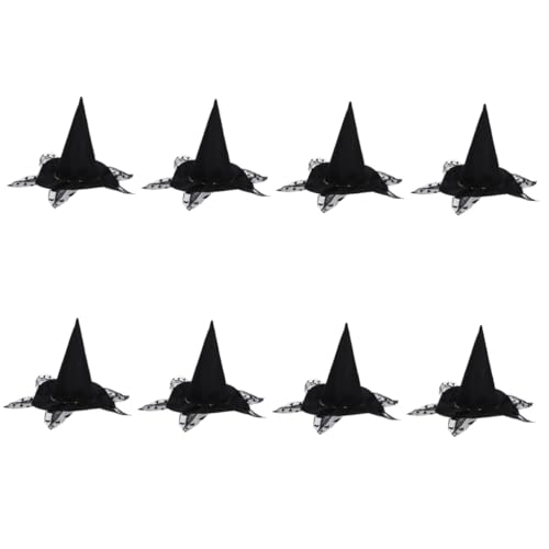 BESPORTBLE 8 Sätze Kleidung für Haustiere Halloween-Hundeanzug Katzenkostüm lustiges Streichkostüm Halloween Costume Halloween Kleidung Haustier Kopfschmuck Haustier-Hexenhut Vlies Black von BESPORTBLE