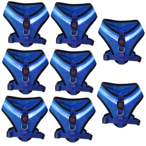 BESPORTBLE 8 Sets Hunde Glühweste Hundeweste Kostüm Atmungsaktive Hundeweste Haustier Hundeweste USB Aufladung Hundeweste Haustier Hundebekleidung Katze Hundeweste Hunde LED Weste von BESPORTBLE