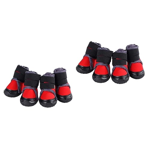 BESPORTBLE 8 STK Hundeschuhe Winterschuhe für Hunde Dog Shoes Hunde Schuhe Outdoor-Outdoor-Schuhe sportliche Outdoor-Schuhe Haustierzubehör Haustierschuhe Haustier warme Schuhe rot von BESPORTBLE