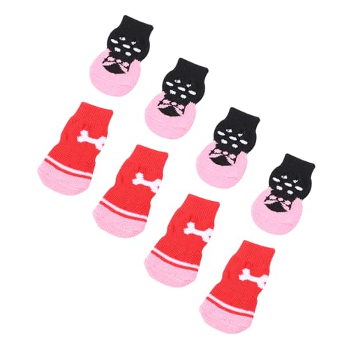 BESPORTBLE 8st Haustier Socken Wintersocken Greifer Hundesocken rutschfeste Hundesocken Haustier Hund Socken Weihnachtlicher Pfotenschutz Socken Für Katzen Warmer Welpenpfotenschutz Stricken von BESPORTBLE