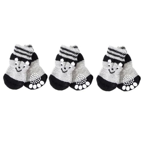 BESPORTBLE 9 Paare Hundeschuh Socken Traktionskontrolle Socken Warme Socken Verstellbare Pfote Für Haustiere Pfotensocken Hund Winter Schneeschuhe Atmungsaktive Socken Katzenschuhe Baumwolle von BESPORTBLE