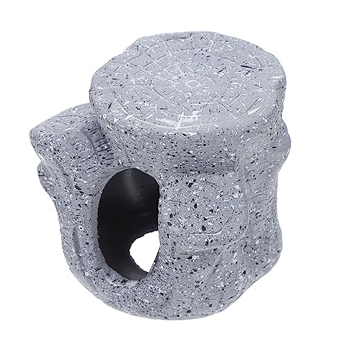 BESPORTBLE Aquarium Ausweichtank Schildkröte Aquariumheizung Strand Netz Aquarium versteck Aquarium-Ornament Ton-Aquarium-Höhle Fischunterkunft zarte Aquarienhöhle Grey von BESPORTBLE