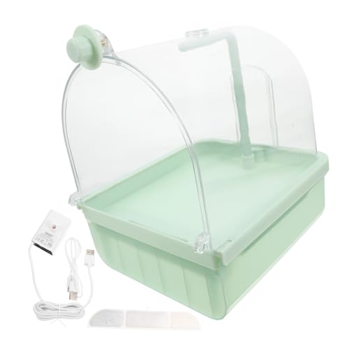 BESPORTBLE Automatische Badewanne „papagei“. Vogelhaus Wellensittich Badewanne Vogel Heizung Hängendes Vogelbad Vogelzubehör Vogelkäfigbad Papageienbad Für Käfig Vogelwanne Light Green Abs von BESPORTBLE