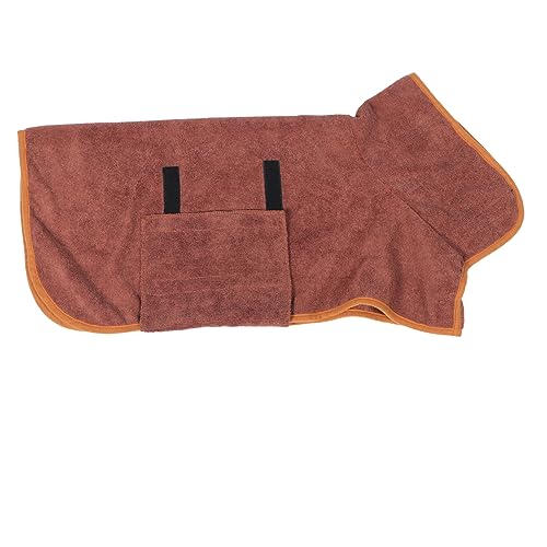 BESPORTBLE Badetuch für Hund Hunderobe Badetuch mit Kapuze Kleiner Hundebademantel hundepflege Hunde Pflege Haustier Welpe Hund Bademantel geschmeidige Hundekleidung Polyester Coffee von BESPORTBLE