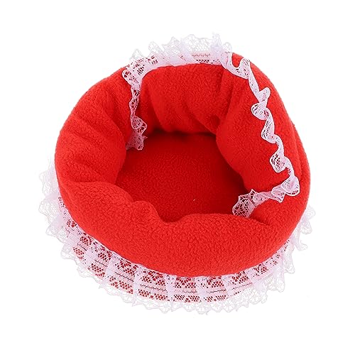 BESPORTBLE Baumwollnest Hamsterbett Entzückendes Chinchillanest Hamsterzubehör Für Käfige Entzückendes Chinchillabett Hasen-Accessoires Hängematte Für Kleintiere Hamsterhausbett Baumwolle Rot von BESPORTBLE