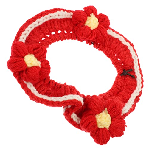 BESPORTBLE Blumenhalsband für mit Schleife für Haustiere zartes Katzenhalsband für Welpen kuschelig cutermesserser verstellbares Katzenhalsband schönes Kätzchenhalsband pp rot von BESPORTBLE