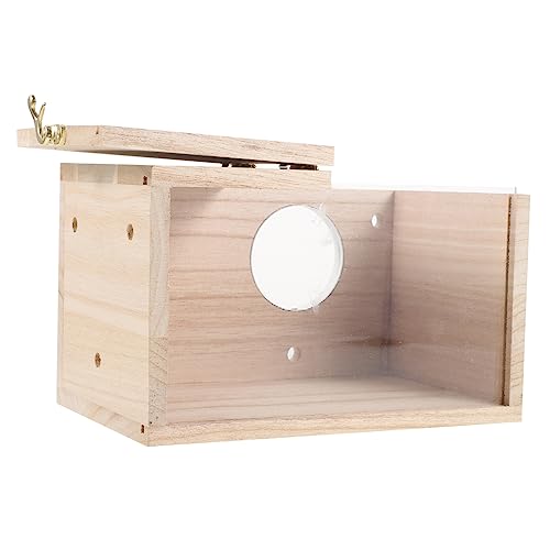 BESPORTBLE Box Feeder Acryl Holz Birdfeeders Garten Vogel Träger von BESPORTBLE