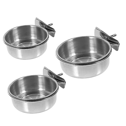 BESPORTBLE Papageien Zubehör Papageienfutter Edelstahl Futter Und Wasserschalen Für Vogelkäfige Hängende Schalen Für Papageien Und Andere Vögel Futter Und Trinkbehälter Für Chinchillas Und Kleintiere von BESPORTBLE