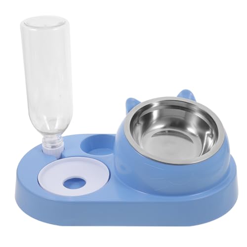 BESPORTBLE Essgeschirr für Haustiere Katzennäpfe 2-in-1-Kipp-Futternäpfe pet Feeder pet Feeding Station Hundekäfig Wasserspender Katzenfutter Futterautomat für Welpen abnehmbar Stahlschale von BESPORTBLE