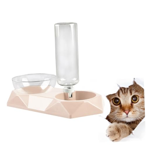 BESPORTBLE Futterautomat für Haustiere verstellwinkel pet Feeder Futterschale Automatic Water Dispenser wasserschale katzennäpfe Doppelter Hundenapf Futternapf für Katzen Hundefutter Rosa von BESPORTBLE