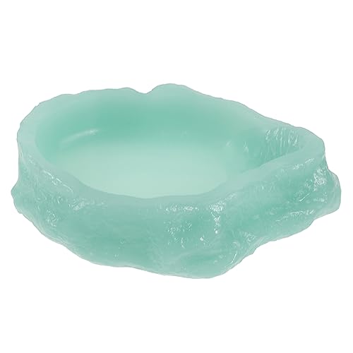 BESPORTBLE Futterbecken für Haustiere Reptilienschale Bartagame Wasserschale Amphibie Terrarium wasserschale Terrarium Wassernapf Reptilien-Wassernapf Schildkrötenfutter Harz Light Green von BESPORTBLE