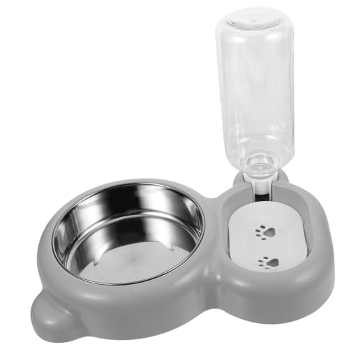 BESPORTBLE Futternapf für Haustiere edelstahlschüsseln edelstahlnapf pet Feeder katzennäpfe Dog Bowl Futterautomat für Katzenfutter Puzzle Katzennapf Automatischer Wasserbehälter Plastik Grey von BESPORTBLE