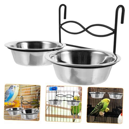 BESPORTBLE Hängende Vogel Futter Und Wasserschale Aus Edelstahl Für Käfige Parrot Feeding Cup Für Vögel Futterbehälter Für Haustiere Durchmesser Robuste Und Praktische von BESPORTBLE