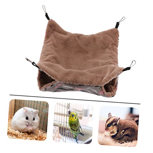 BESPORTBLE Hamster Hängematte Einstreu für Hamster Igelbettwäsche Haustierkäfig-Hängematte Hamsterzubehör Igel Bett hamsterbett Hamster schaukel Plüsch Hängematte Haustierbett Polyester Brown von BESPORTBLE