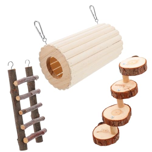 BESPORTBLE 3stücke Teiliges Hamster Holzspielzeug Set Versteck-Tunnel Und Kletterleiter Für Kleintiere Für Hamster Meerschweinchen Und Andere Nager Fördert Spiel Und BESPORTBLE 3stücke Teiliges Hamster Holzspielzeug Set Versteck-Tunnel Und Kletterleiter Für Kleintiere Für Hamster Meerschweinchen Und Andere Nager Fördert Spiel Und von BESPORTBLE