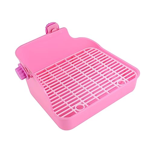 BESPORTBLE Hamster Kaninchen Quadratische Toilettenschüssel Hundezwinger Tablett Kleine Tiertoilette Haustier-toiletten-töpfchen-Trainer Kleintierstreu Ratte Igel Rosa Hohe Seite Katzenstreu von BESPORTBLE