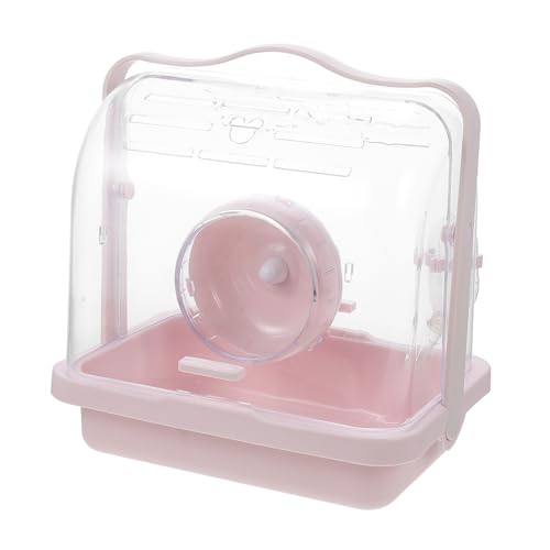 BESPORTBLE Hamster mit Käfig Spielzeughamster Igelträgerkäfig Spielzeugkoffer Hamster transportbox Hamster-Transportbox Transportkäfig für kleine Haustiere Atmungsaktiver Hamsterkäfig pp Rosa von BESPORTBLE