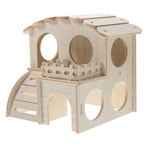 BESPORTBLE Hamsterhaus Rattenversteck holziges Spielzeug Hamsterspielplatz Rennmäuse Leiter Spielzeug Hamster Spielzeug hamsterspielzeug Hamsterversteck Haustierzubehör Holzverbundplatte von BESPORTBLE