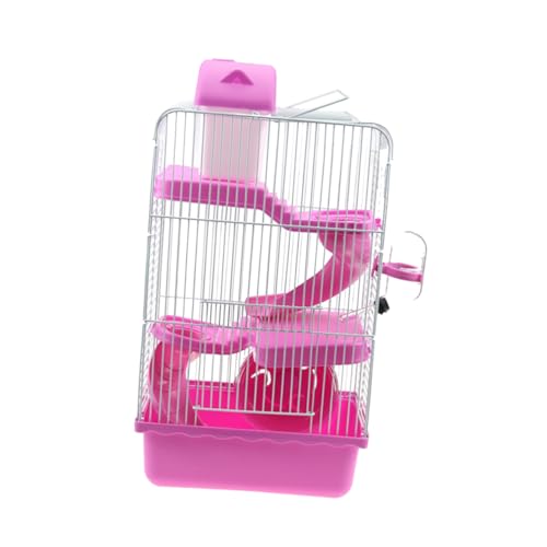 BESPORTBLE Hamsterkäfig Haustierkäfig Haustier Laufstall Hamsterspielzeug Hamster käfig Hamster cage sniggle trinkflasche tinkflasche wohmmobil einräder Villenkäfig für kleine Haustiere Rosa von BESPORTBLE