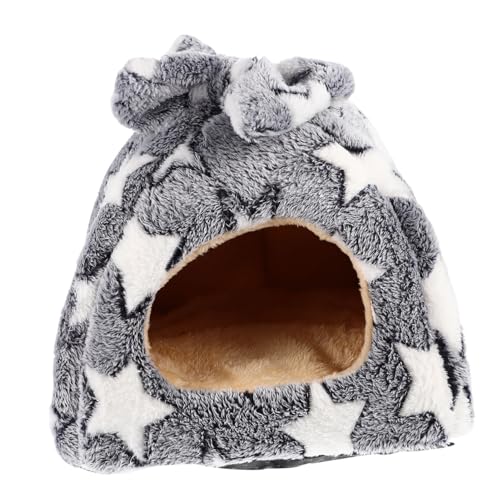 BESPORTBLE Hamsternest Kleines Haustierhaus Flauschiges Hamsterhaus Flauschiges Meerschweinchennest Warmes Rattenhaus Zubehör Aus Guinea Schlafbett Für Hamster Winterhamsterhaus ， Grey von BESPORTBLE