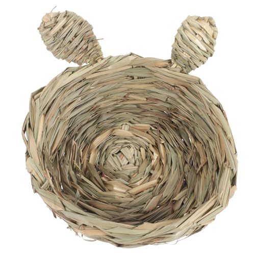 BESPORTBLE Hasenstall Aus Stroh Spielzeuge Haustier Aus Stroh Geflochtenes Nest Hamsternest Rattennest Backenzahnspielzeug Frettchen-Nest Schlafbett Für Hamster Kleines Hamsterbett von BESPORTBLE