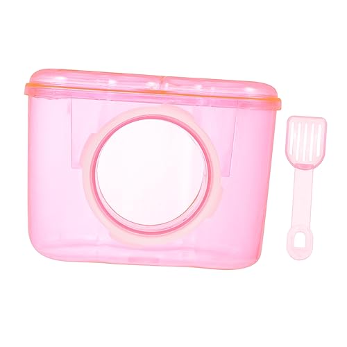 BESPORTBLE Haustier Badezimmer Hamster Container Kühlung Badebehälter Haustiermatten Sand Badewanne Welpenunterlagen Duschköpfe Mit Handbrause Wurf Chinchilla-badehaus Ratte Kiste Rot Acryl von BESPORTBLE