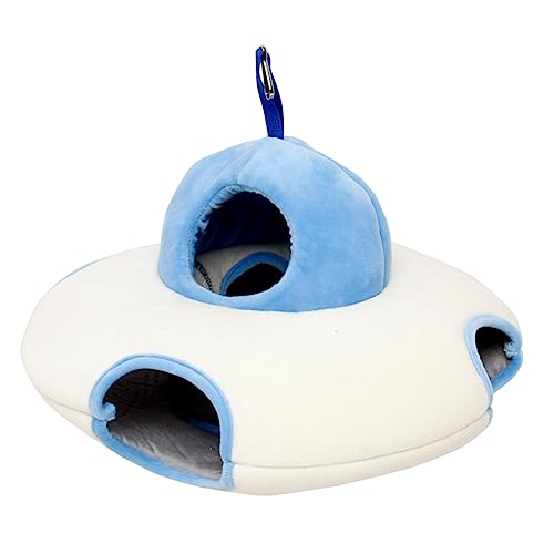 BESPORTBLE Haustier Hamsternest Hängematte für Hamster Schlafhängematte Hamster Hängebett Kleintier Schlafplatz Hamster Schlafhaus kleines Haustierbetthaus kleines Haustierhaus Schwamm Blue von BESPORTBLE