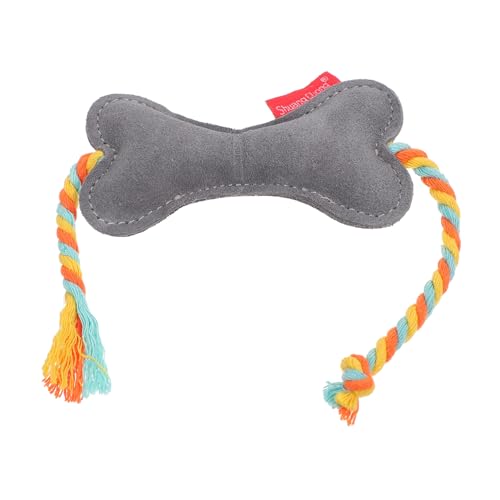 BESPORTBLE Haustier quietschend Futter Welpen kauen Zahnen beissen Plüsch interaktiv lustig chew Toy rinderfell Kuhhaut Dogs Toys Dog Toy Heimtierbedarf Hundezubehör Rindsleder Grey von BESPORTBLE