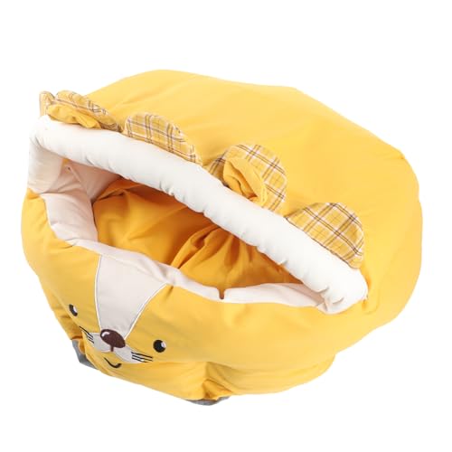 BESPORTBLE Haustierbett Haustiernestkissen Kätzchen-Schlafbett Ballspielzeug für Katzen Katzenzelt Höhle pet Bed Dog beds cat House warmes Katzennest Kleiner kurzer Plüsch Orange von BESPORTBLE