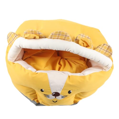 BESPORTBLE Haustierbett Katzenbett Zelthaus Katzen Plüsch Zwinger Höhle Plüschtiere Katzenhöhlenbett Kätzchen Bett pet Bed Dog beds Hundeschlafbett Haustier Katzennest kurzer Plüsch Orange von BESPORTBLE