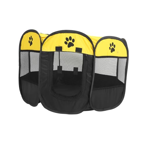 BESPORTBLE Haustierbett Katzenkäfig Haustiergehege katzenzelt hundekäfig hundezelt Haustier Laufstall Spielgehege für Katzen Reise Laufstall Katzenhaus Hundehütte drinnen Oxford-Stoff Yellow von BESPORTBLE