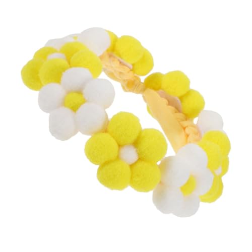 BESPORTBLE Haustierhalsband Hund Kragen rolf zuckowski Weihnachten ausendeko Weihnachten Blumenmuster Dog Collars Pom-Pom weihnachtsek Welpenhalsband Haustier Haarball Yellow von BESPORTBLE