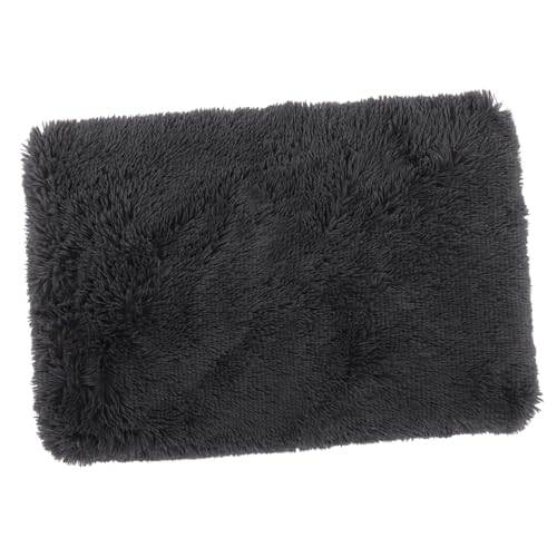 BESPORTBLE Haustierstreu Warmes Katzenschlafbett Rechteckiges Hundebett Bequemes Welpennest Plüschhundebett Welpenbett Thermisches Katzenbett Welpenmatte Hundenestunterlage Flanell Dark Grey von BESPORTBLE