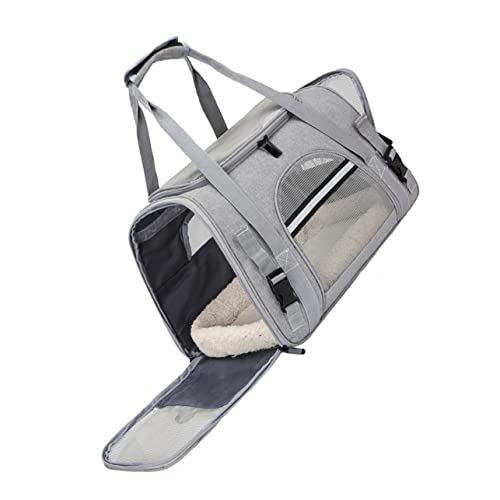 BESPORTBLE Haustiertasche Hundeträger Kaninchen Tragetasche Katzenkiste Großer Katzentransporter Katze Hund Tragetasche Reisetragetasche Für Haustiere Teppichtasche Hamster Grey Oxford-Stoff von BESPORTBLE